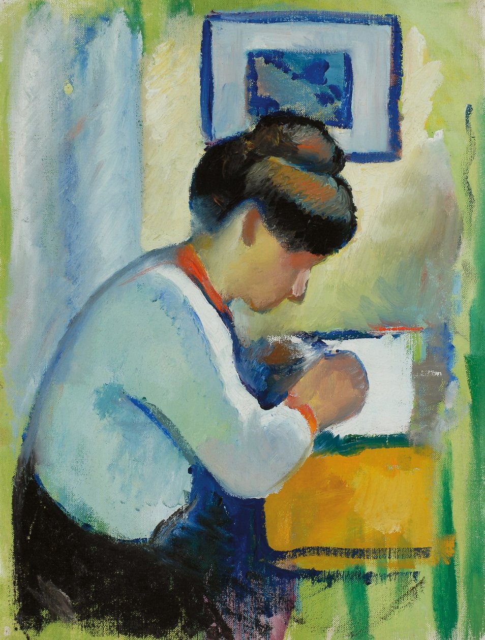 Nainen kirjoittaminen, 1910 tekijältä August Macke