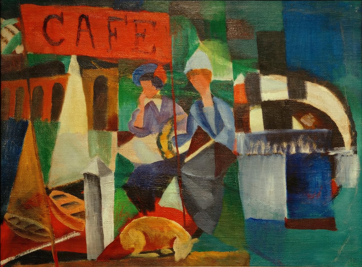 Kaksi naista kahvilassa tekijältä August Macke