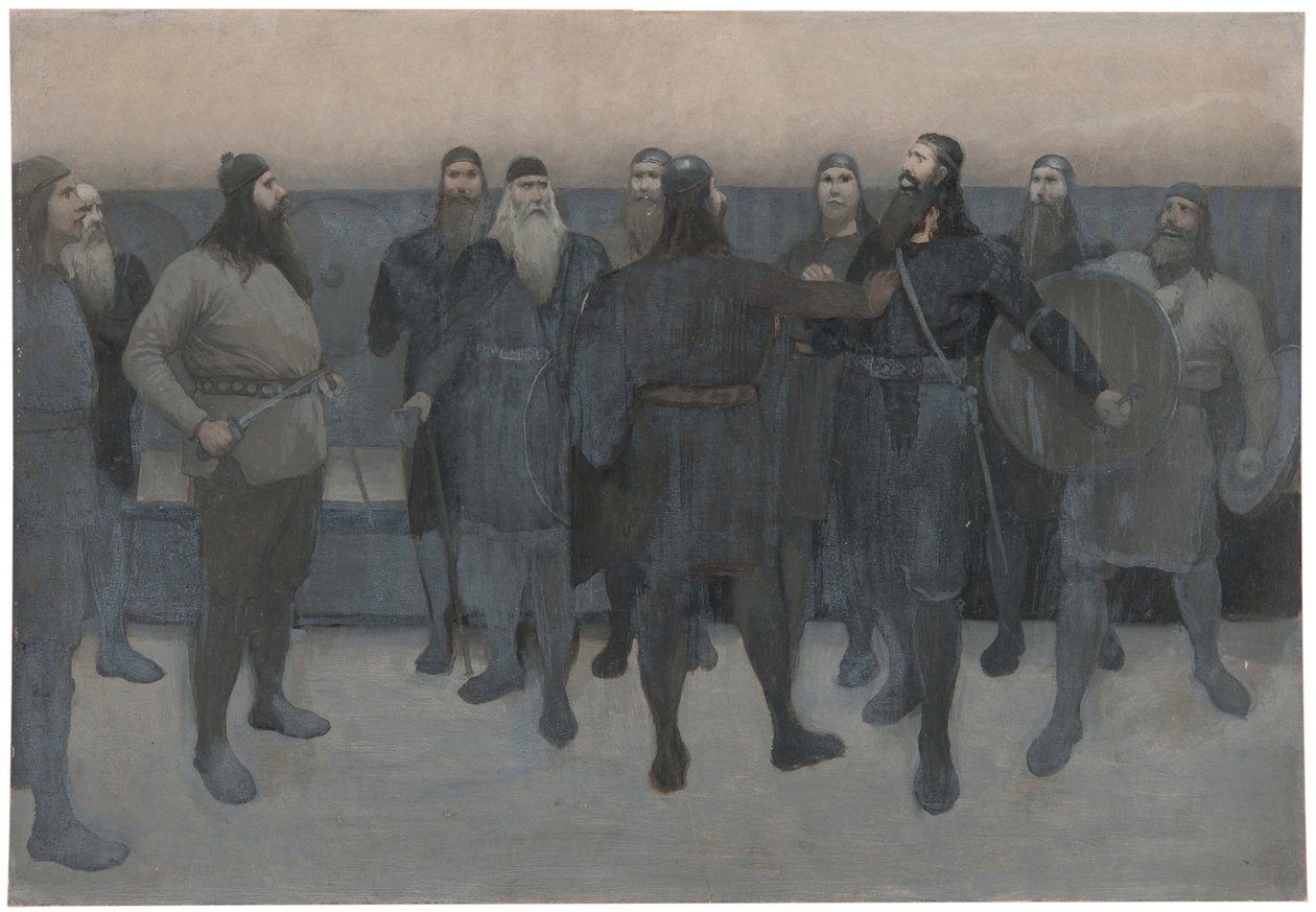 Kuvitus Njalin saagaan tekijältä August Malmström