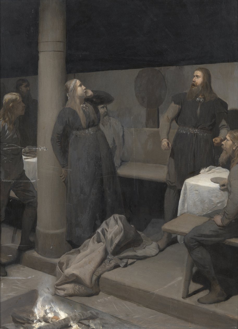 Palaneen Njállin tarina: Gunnar ja Hallgerðr, n. 1895. tekijältä August Malmström