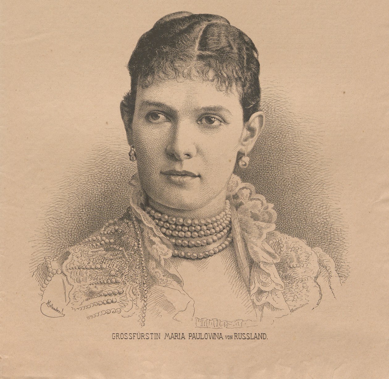 Venäjän suurherttuatar Maria Pavlovna 1854-1920, 1882. tekijältä August Schubert