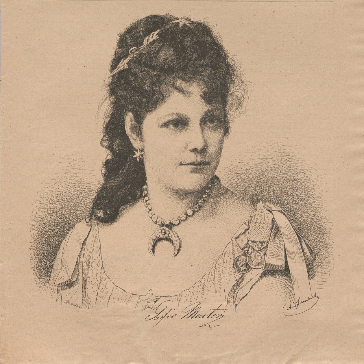 Pianisti ja säveltäjä Sophie Menterin muotokuva 1846-1918, 1883. tekijältä August Schubert