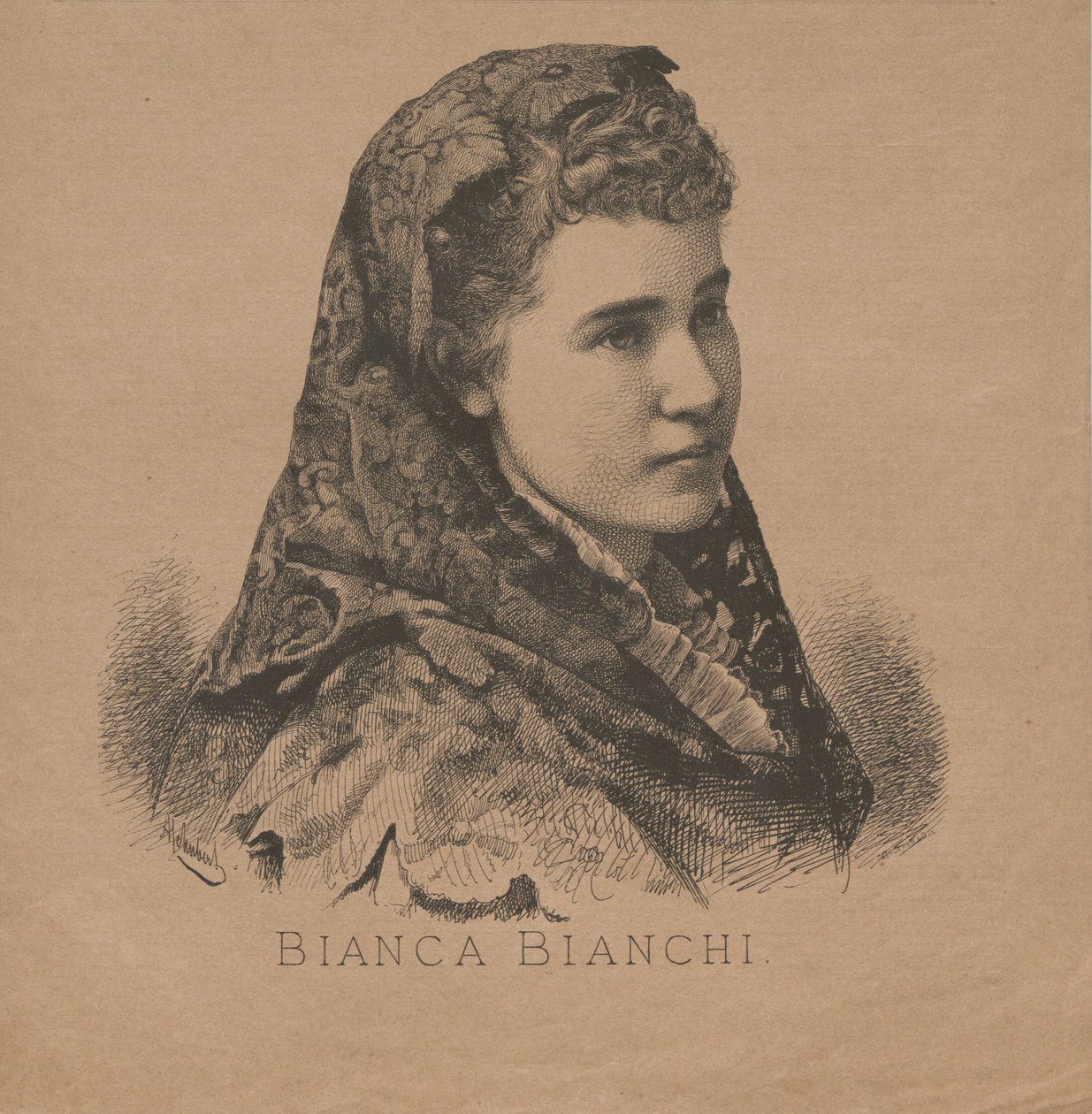 Oopperalaulaja Bianca Bianchin muotokuva 1855-1947, 1879. tekijältä August Schubert