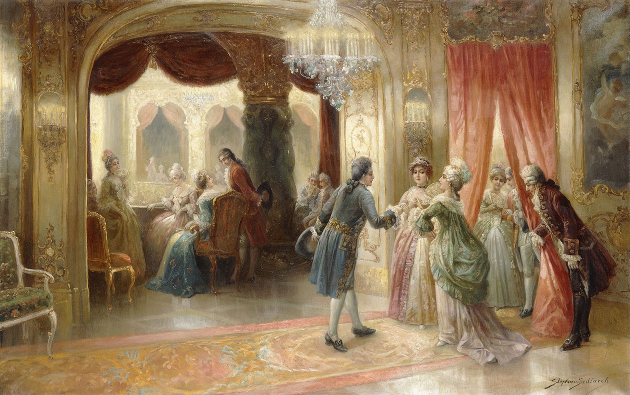 Oopperassa (öljy kankaalle) tekijältä August Stephan Sedlacek