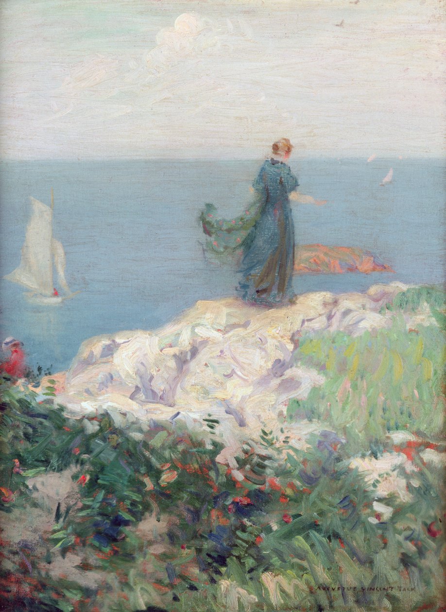 Merenrantakohtaus (öljy kankaalle) tekijältä August Vincent Tack