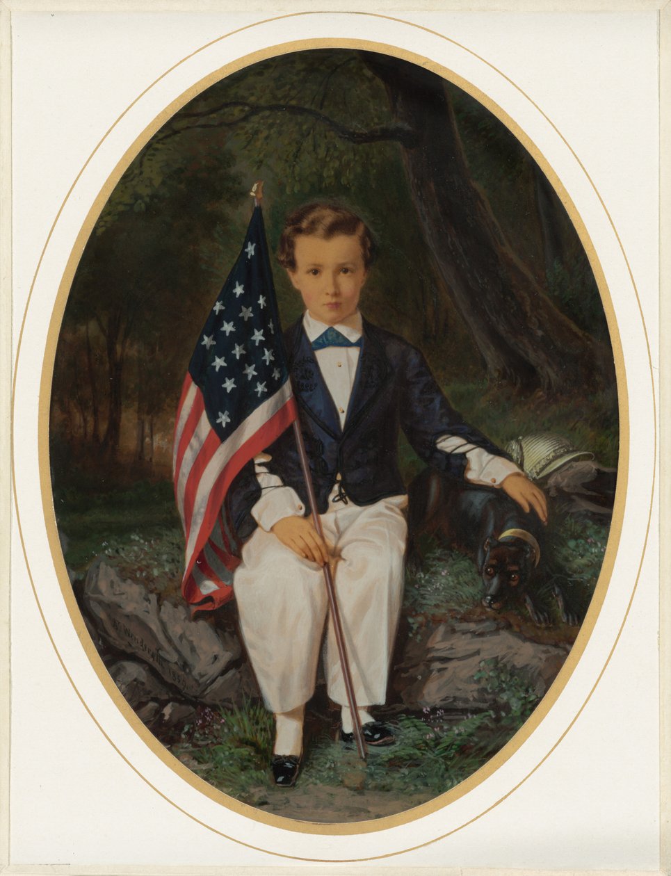 Pojan muotokuva lippua pitelevästä pojasta,1859 (kuva) tekijältä August Wenderoth