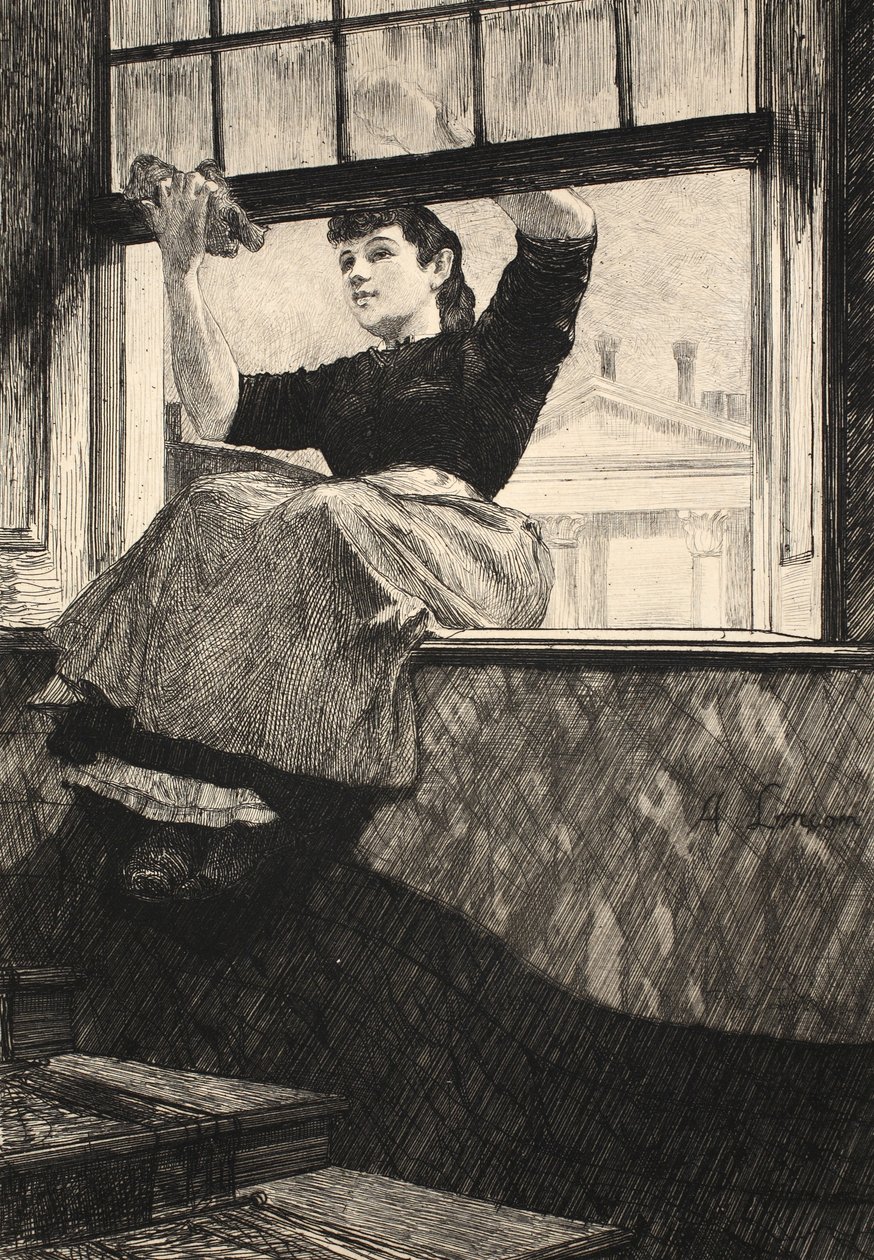 Kuvitus teoksesta "La Rue a Londres", julkaisija G. Charpentier et Cie, 1884. tekijältä Auguste Andre Lancon