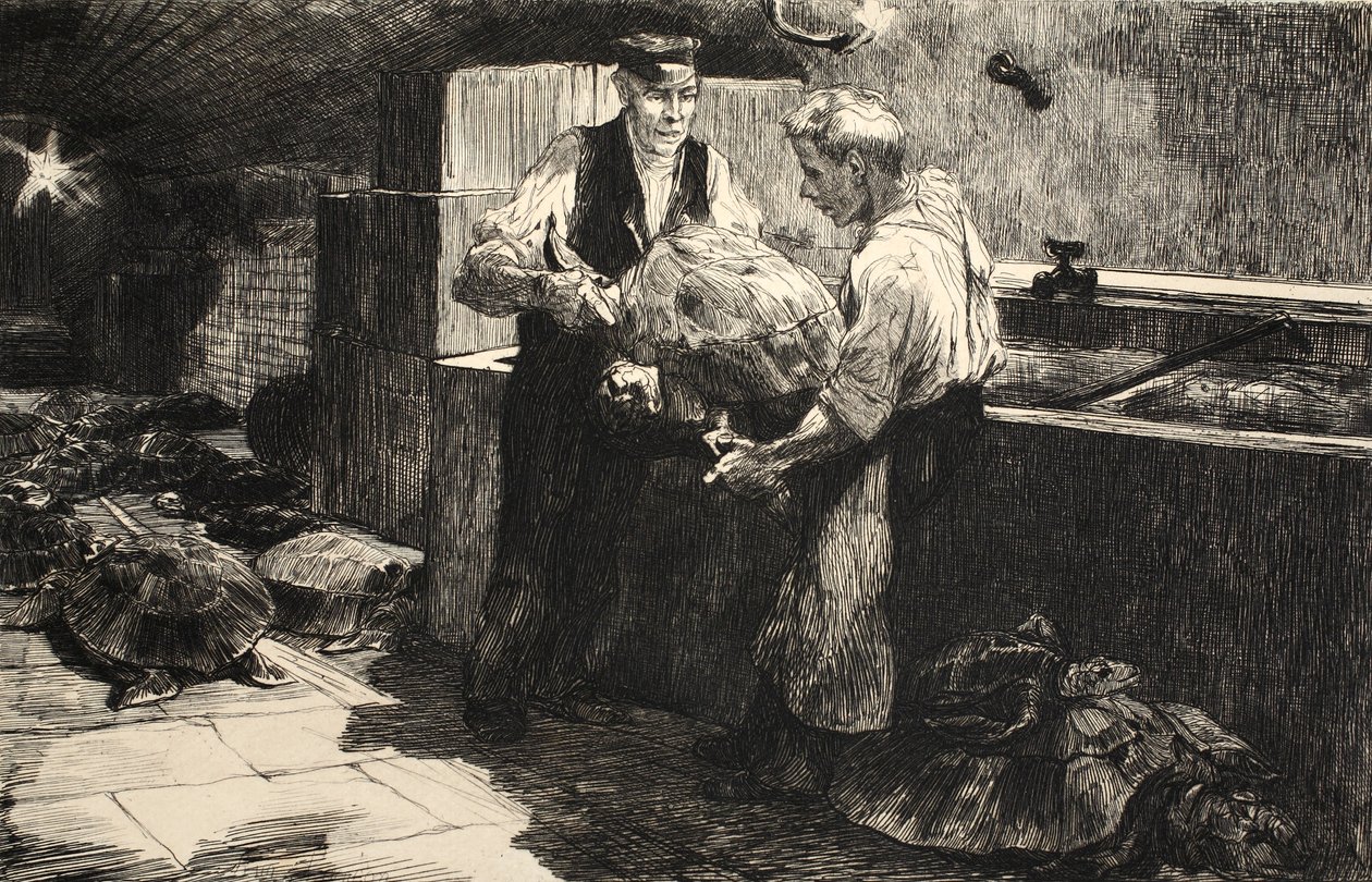 Kuvitus "La Rue a Londres", pub. G. Charpentier et Cie, 1884 tekijältä Auguste Andre Lancon