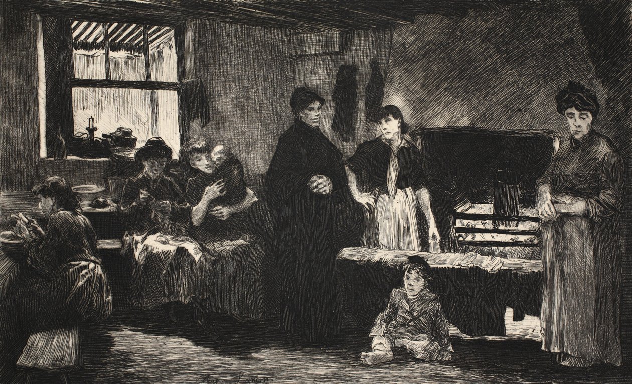 Kuvitus teoksesta "La Rue a Londres", julkaisija G. Charpentier et Cie, 1884. tekijältä Auguste Andre Lancon