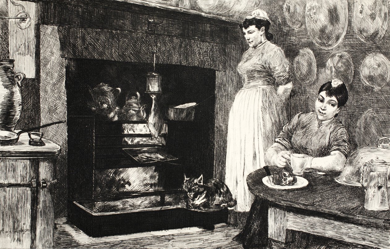 Kuvitus teoksesta "La Rue a Londres", julkaisija G. Charpentier et Cie, 1884. tekijältä Auguste Andre Lancon