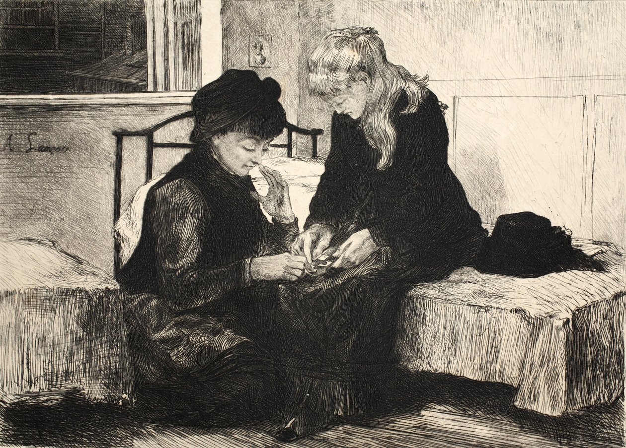 Kuvitus "La Rue a Londres", pub. G. Charpentier et Cie, 1884 tekijältä Auguste Andre Lancon