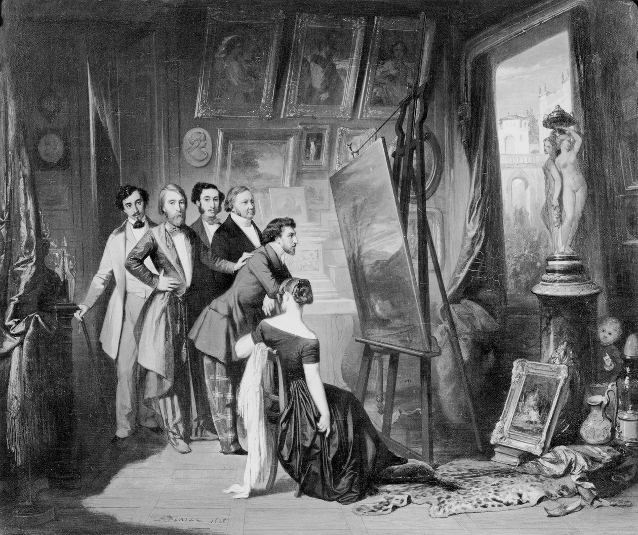 Alfred Bruyasin (1821-77) studion sisustus Montpellierissä, 1848 tekijältä Auguste Barthelemy Glaize