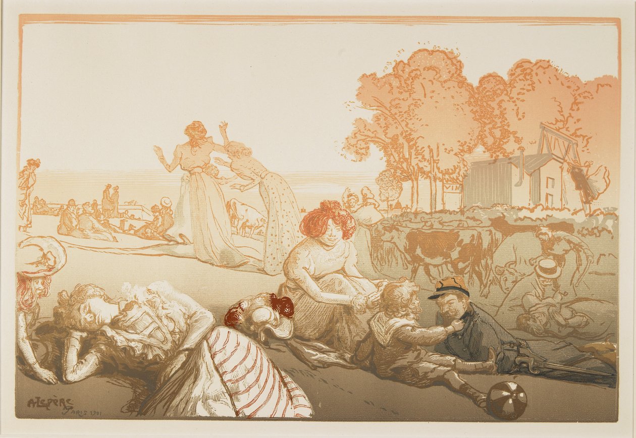 Moderni Bucolic, 1901 tekijältä Auguste Louis Lepère
