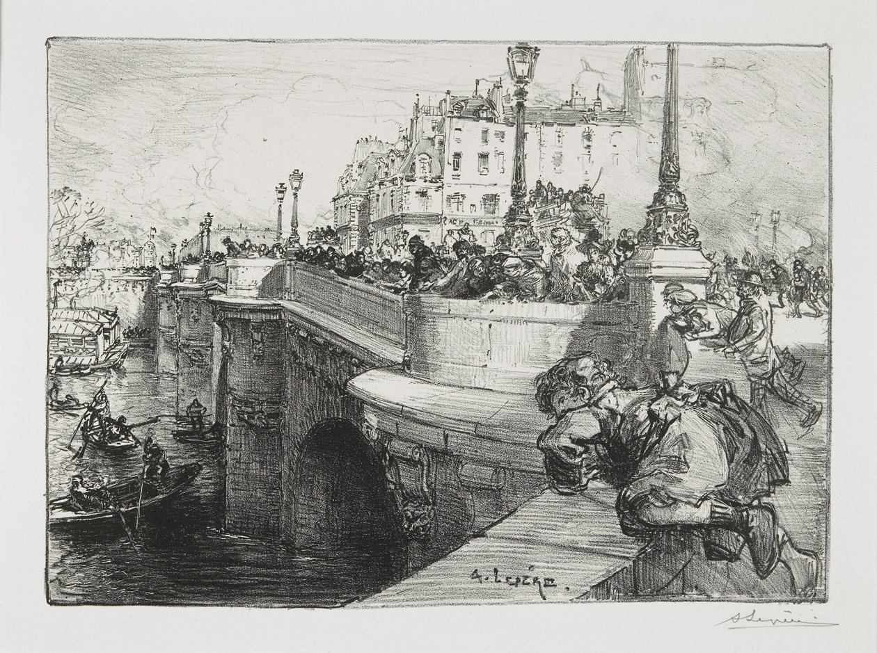 Joku on hukkunut!, noin 1895. tekijältä Auguste Louis Lepère