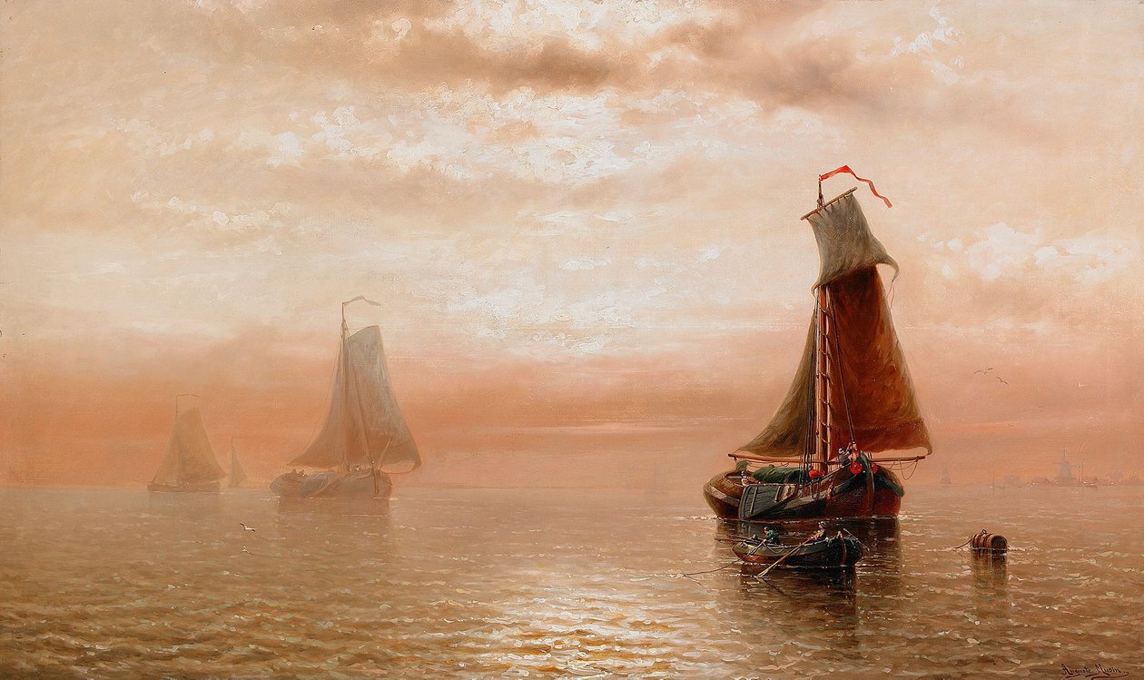 Sonnenuntergang uber dem Meer Nederlands: Zonsondergang over de zeeën tekijältä Auguste Musin