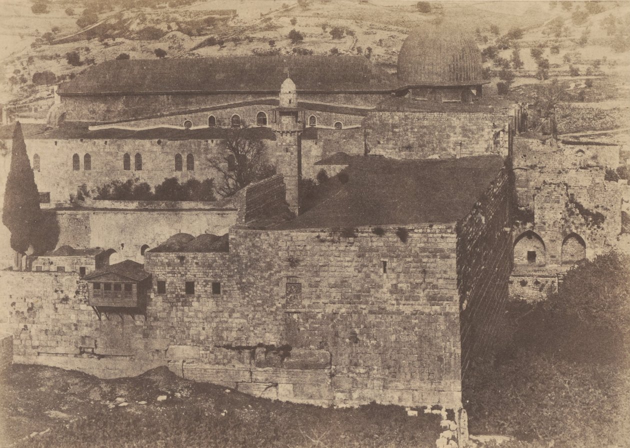 Jerusalem. Temppelin aitaus. El-Aksan moskeija, lounaiskulma tekijältä Auguste Salzmann