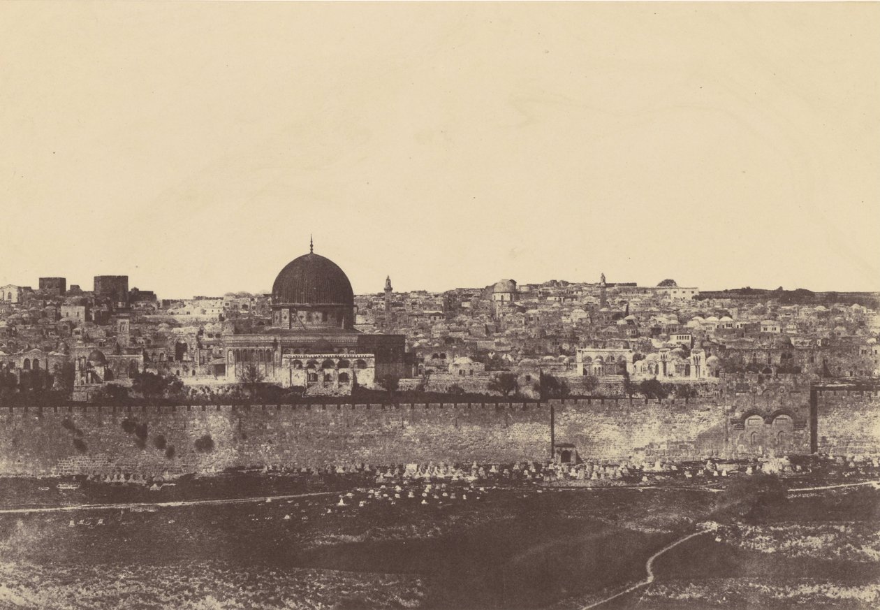 Jerusalem. Temppelin aitaus. Yleiskuva itäpuolelta. Pl.2 tekijältä Auguste Salzmann
