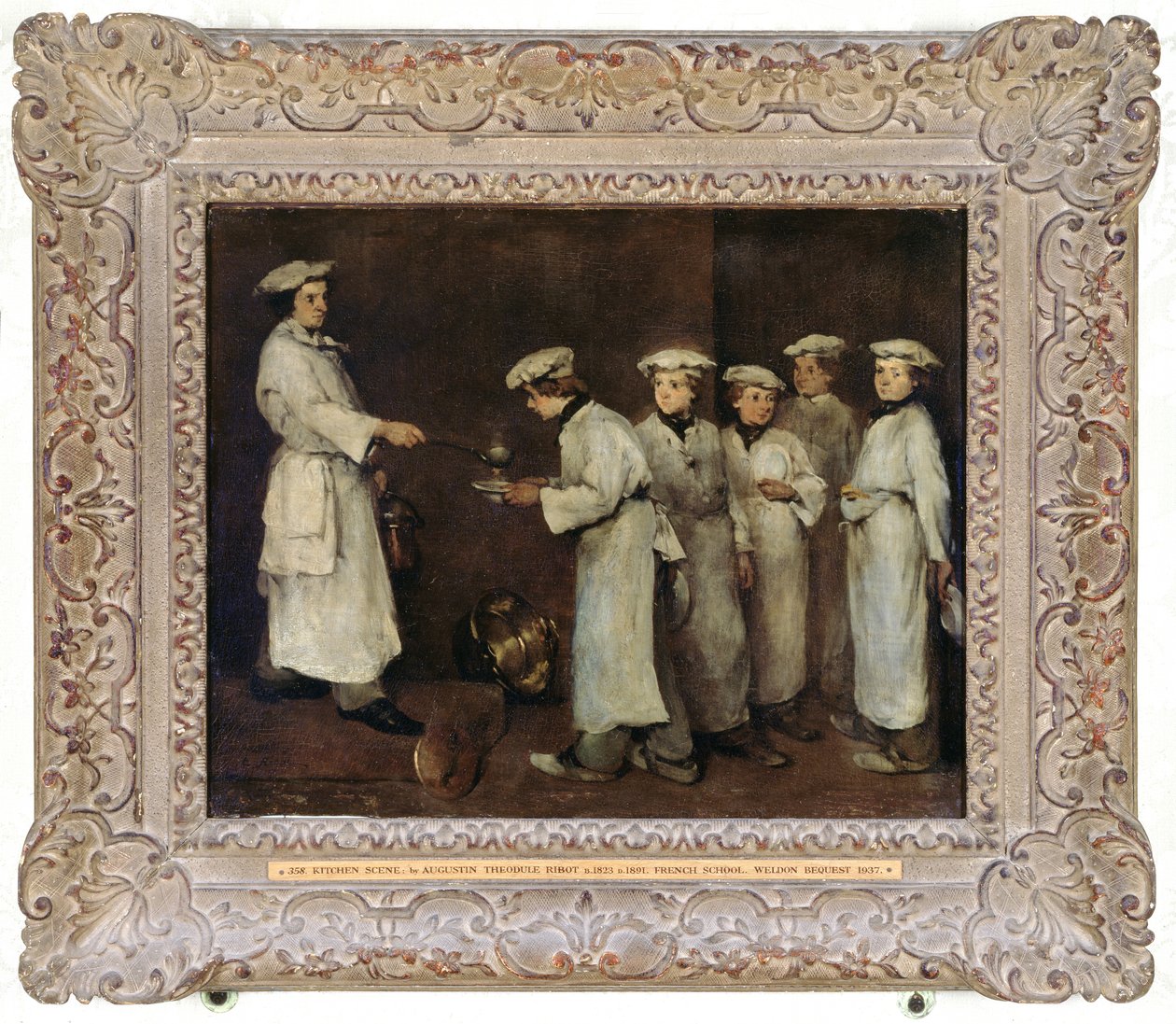 Keittiön kohtaus tekijältä Auguste Theodule Ribot