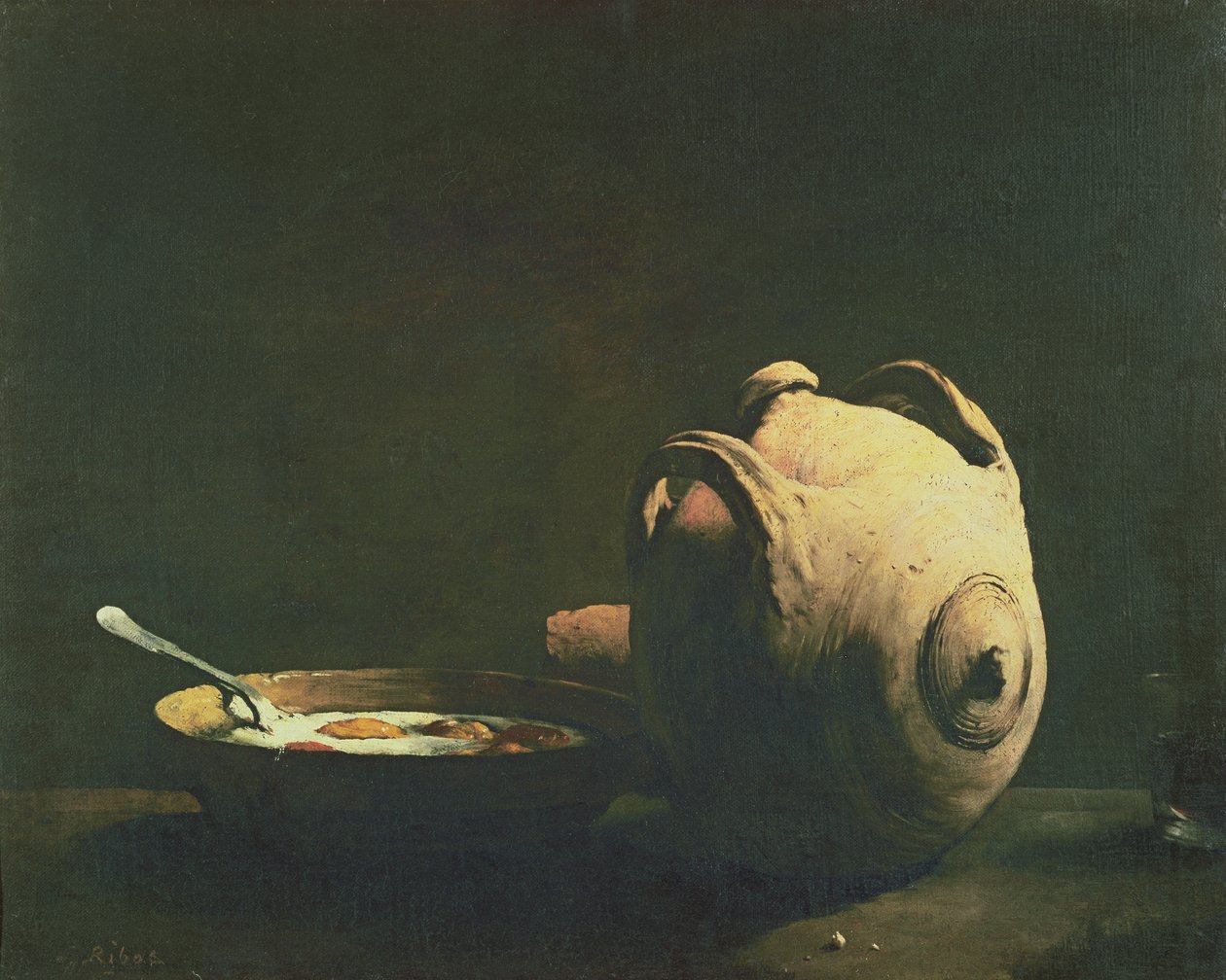 Asetelma munien kanssa lautasella, 1800-luku tekijältä Auguste Theodule Ribot