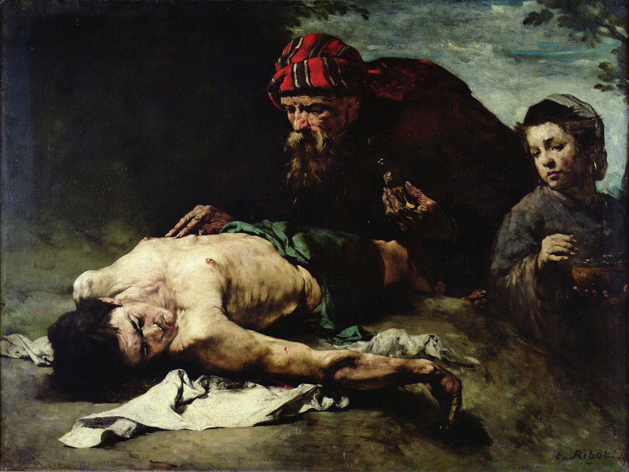 Laupias samarialainen, 1870-75 tekijältä Auguste Theodule Ribot