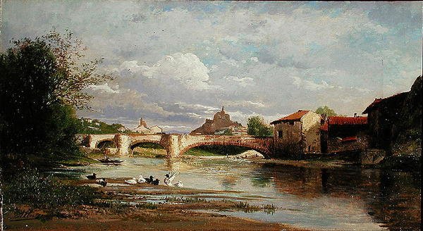 Silta ankoilla, 1872 tekijältä Auguste Allonge