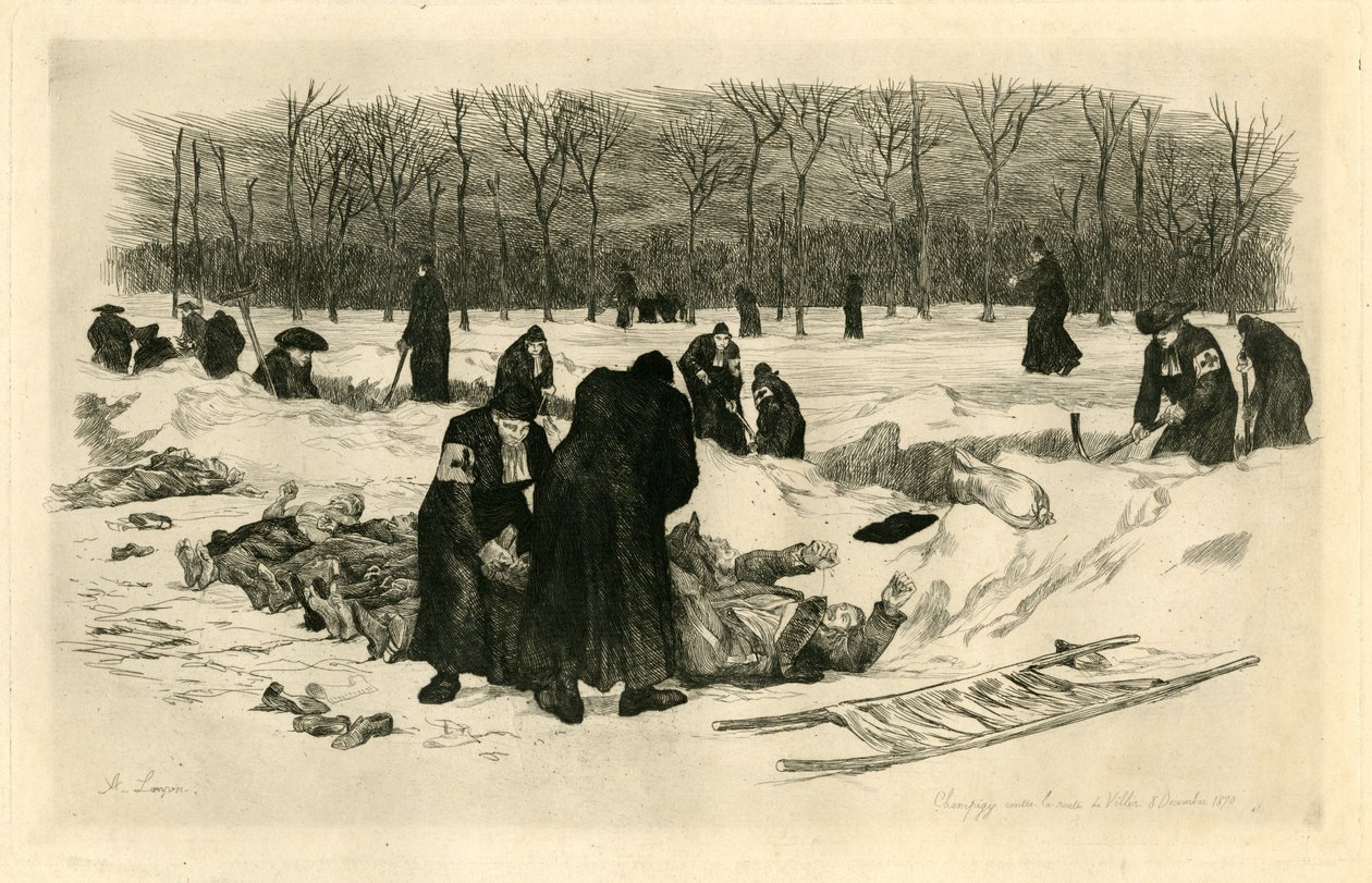 Kuolleiden hautaaminen lumeen tekijältä Auguste Andre Lancon