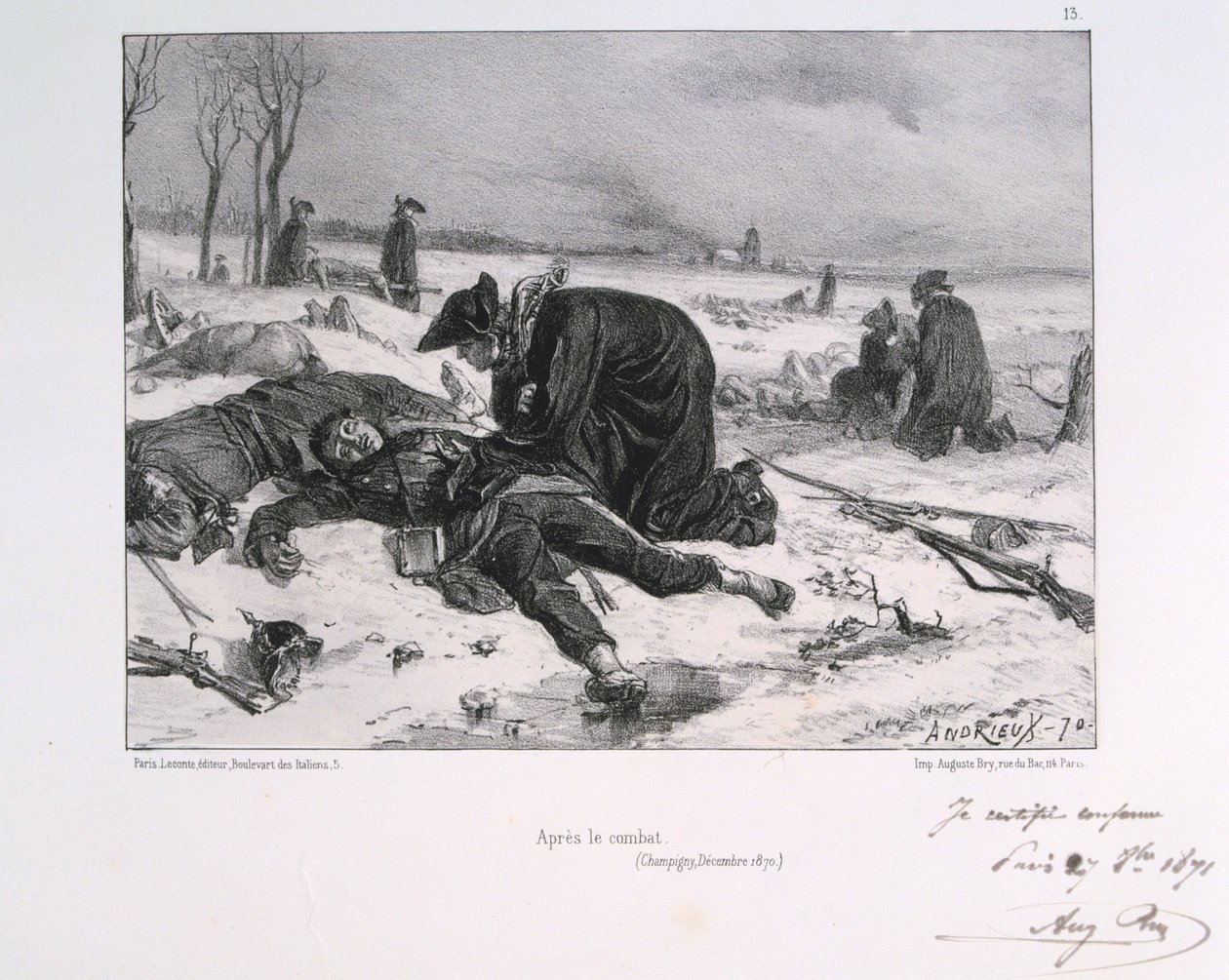 Champignyn taistelun jälkeen, Ranskan ja Preussin sota, 1870 1871. tekijältä Auguste Bry