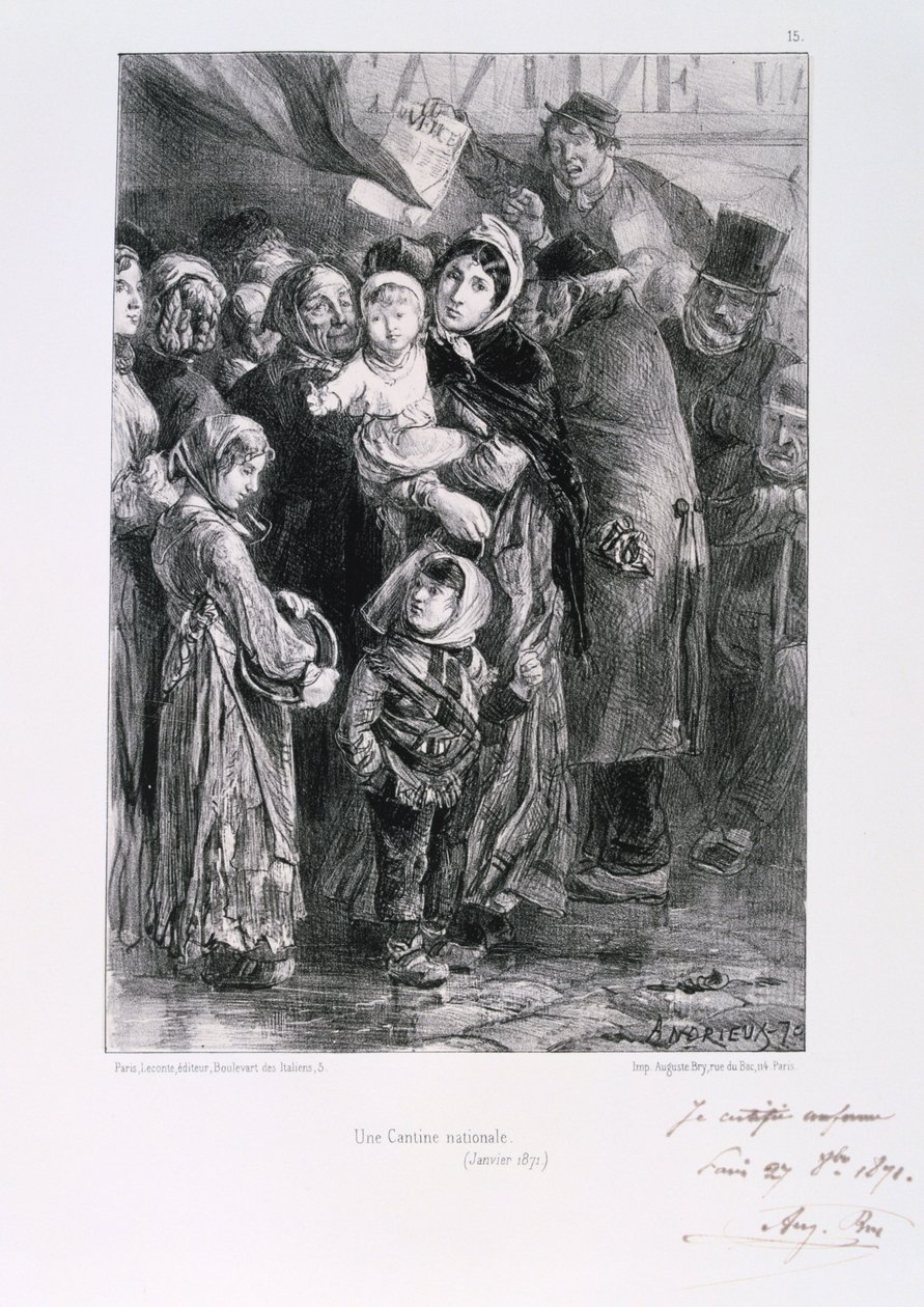 Cantine Nationale, Pariisin piiritys, Ranskan ja Preussin sota, tammikuu 1871 tekijältä Auguste Bry