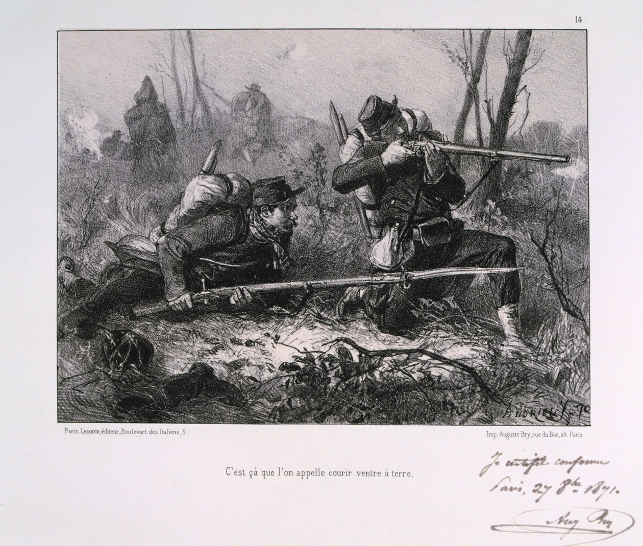 Ranskalaiset sotilaat, Pariisin piiritys, 1871 tekijältä Auguste Bry