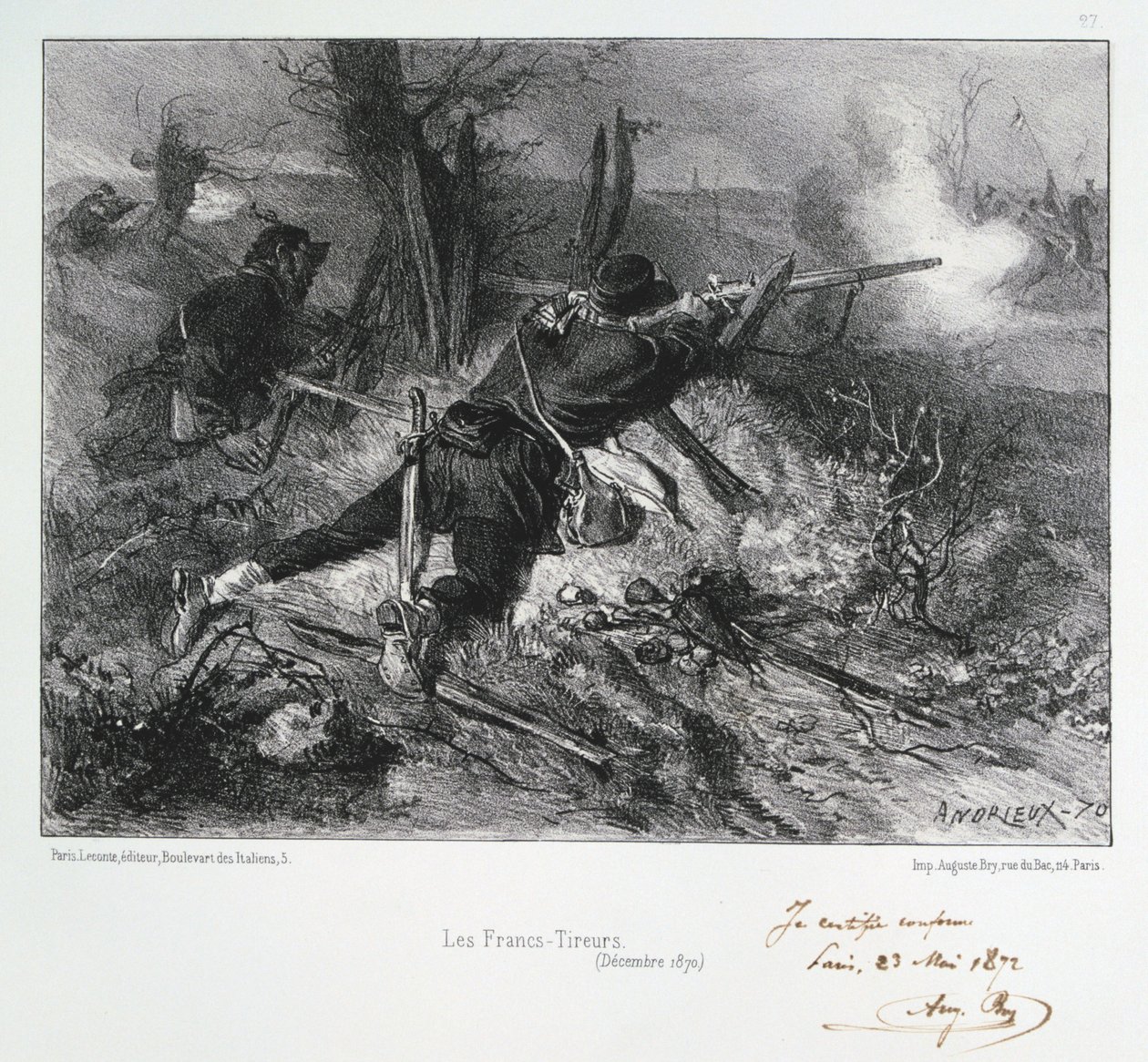 Francs-Tireurs, Pariisin piiritys, Ranskan ja Preussin sota, joulukuu 1870 1872 tekijältä Auguste Bry