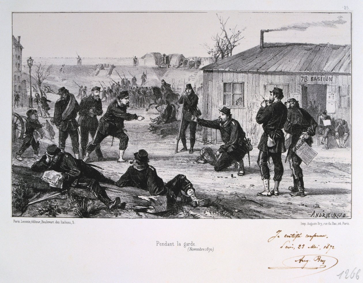 Vartioston aikana, Pariisin piiritys, Ranskan ja Preussin sota, marraskuu 1870 1872 tekijältä Auguste Bry