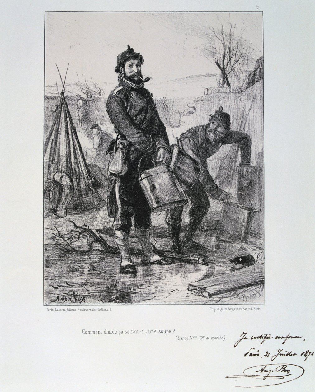 Garde Nationalen sotilaat, Pariisin piiritys, 1870-1871 tekijältä Auguste Bry
