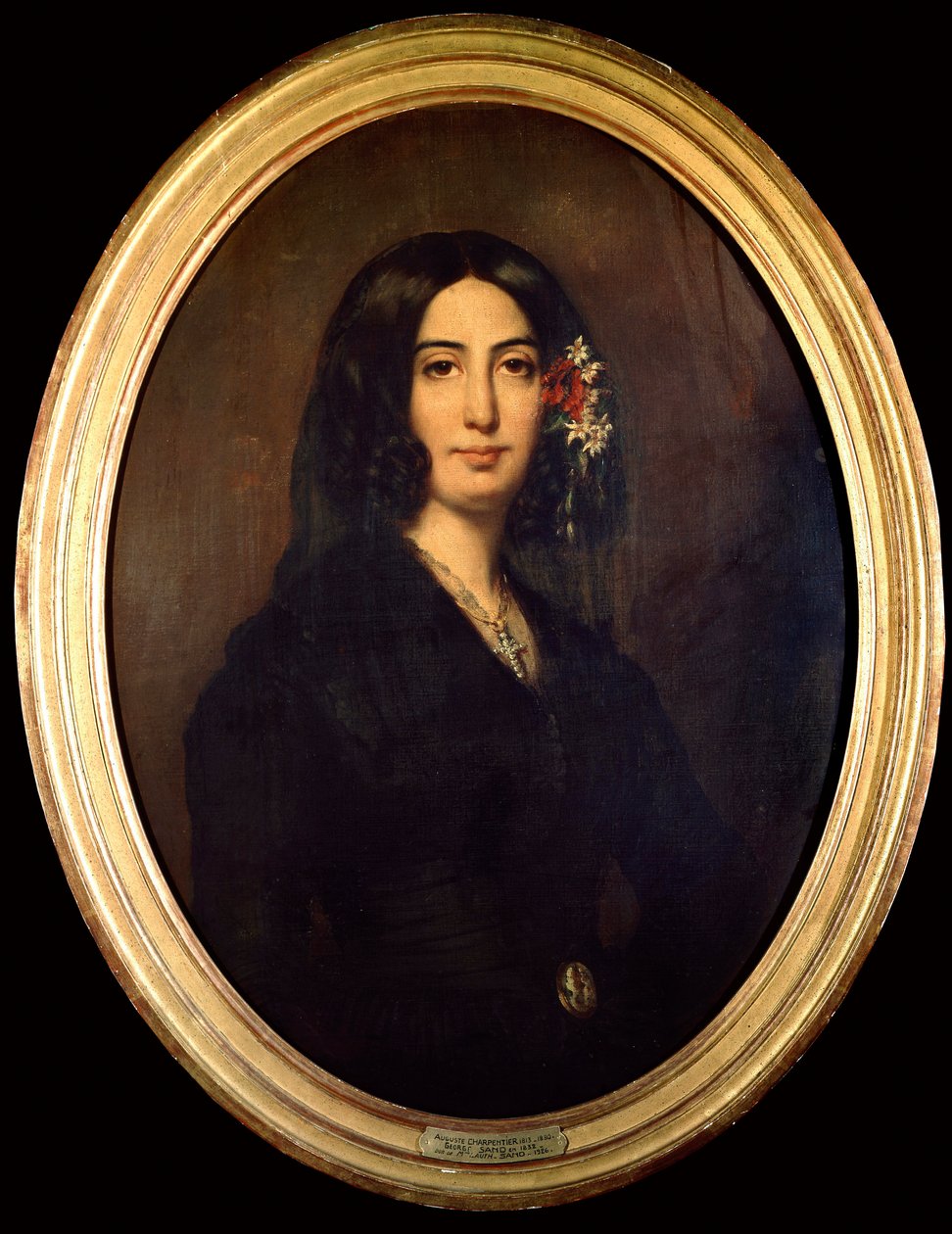 George Sandin (Aurore Dupin, Baronne Dudevant) (1804-1876) muotokuva vuonna 1832. Auguste Charpentier