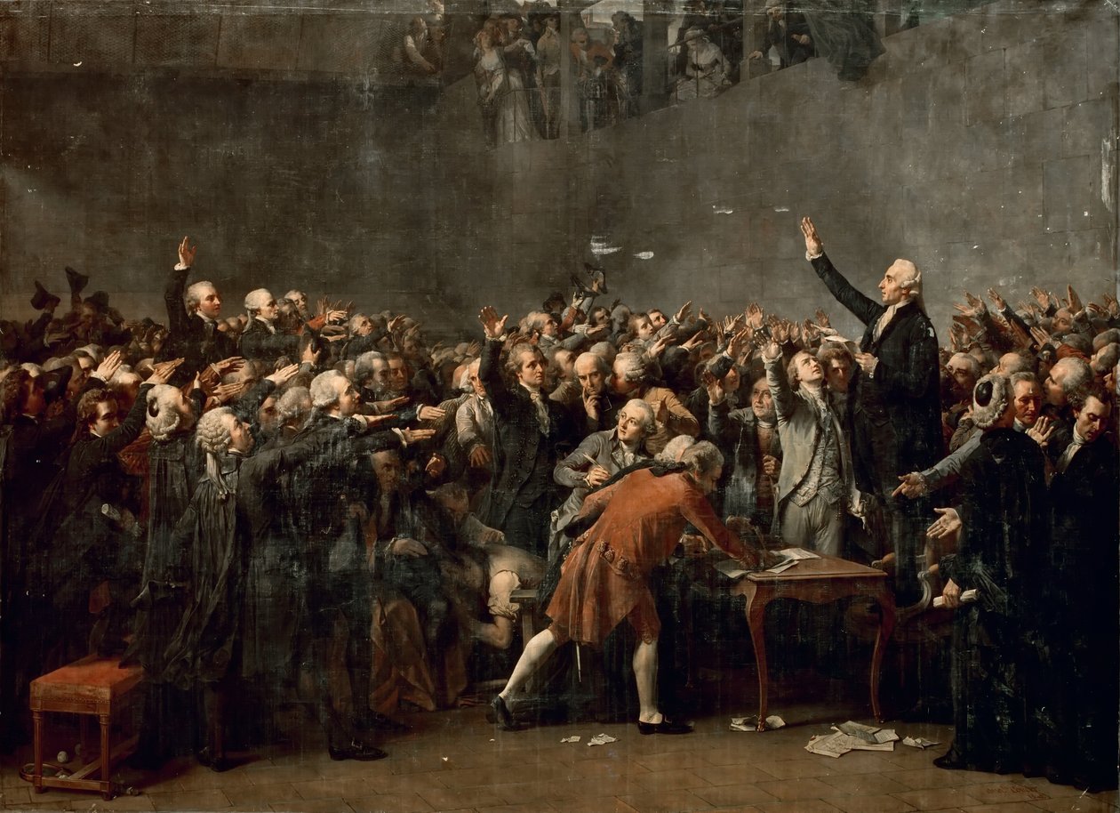 Tenniskentän vala 20. kesäkuuta 1789 tekijältä Louis Charles Auguste Couder