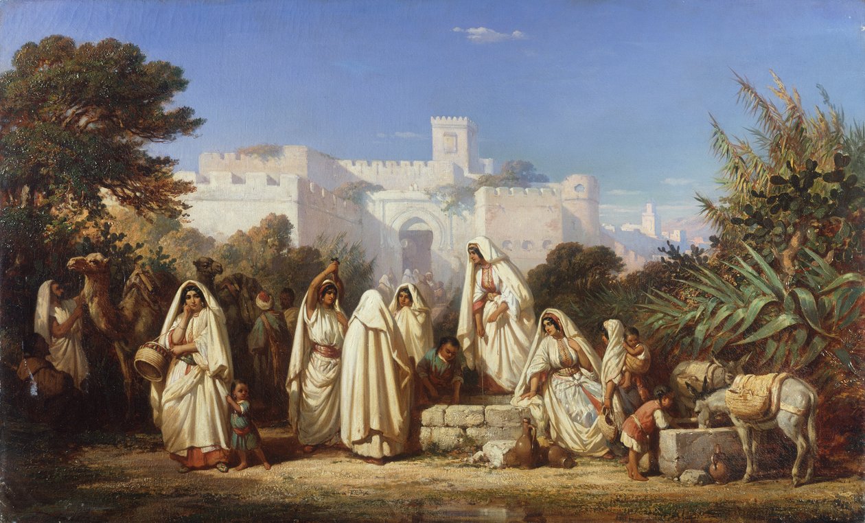 Casbahin kaivo Tangerissa (öljy kankaalle) tekijältä Auguste Delacroix