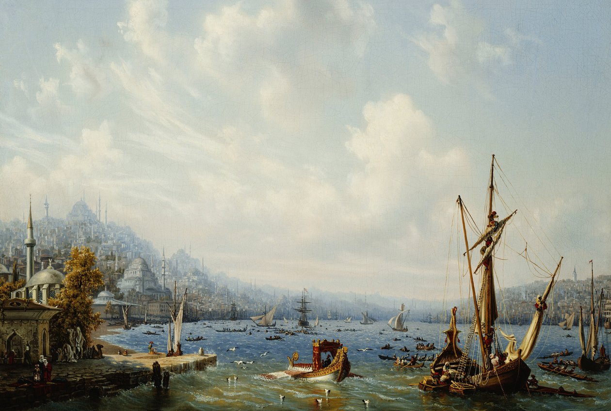 Veneet Bosporinsalmella, Konstantinopoli, 1846 tekijältä Auguste Etienne Francois Mayer