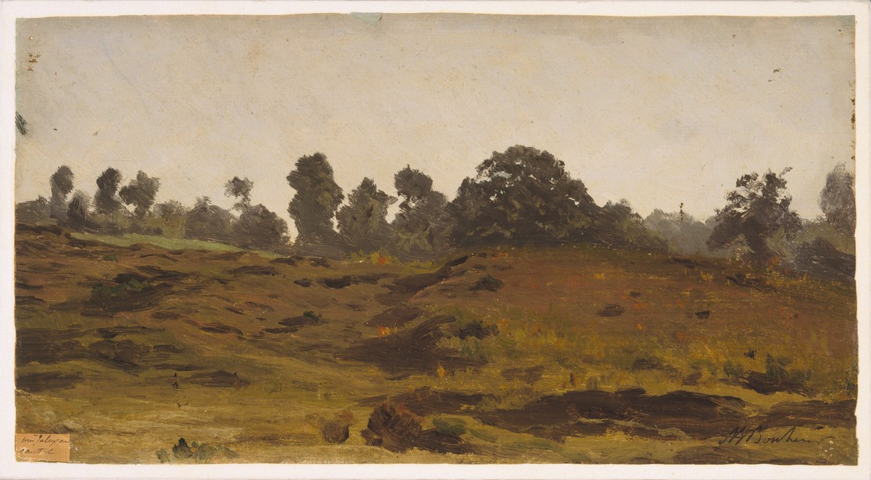 Näkymä pellolle, 1850-luvun alku (öljy paperille) tekijältä Auguste Francois Bonheur