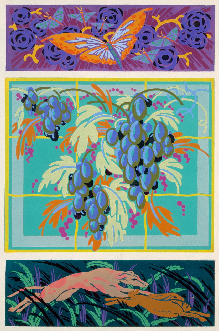 Levy 18 julkaisusta "Shapes and colours", 1921 (pochoor print) tekijältä Auguste H. Thomas