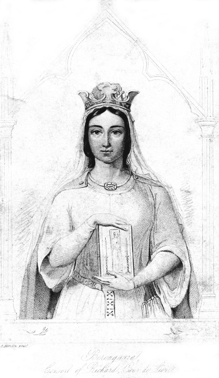 Navarran Berengaria c1164-1230, kuningas Richard I:n kuningatar puoliso 1157-1199, 1844 tekijältä Auguste Hervieu