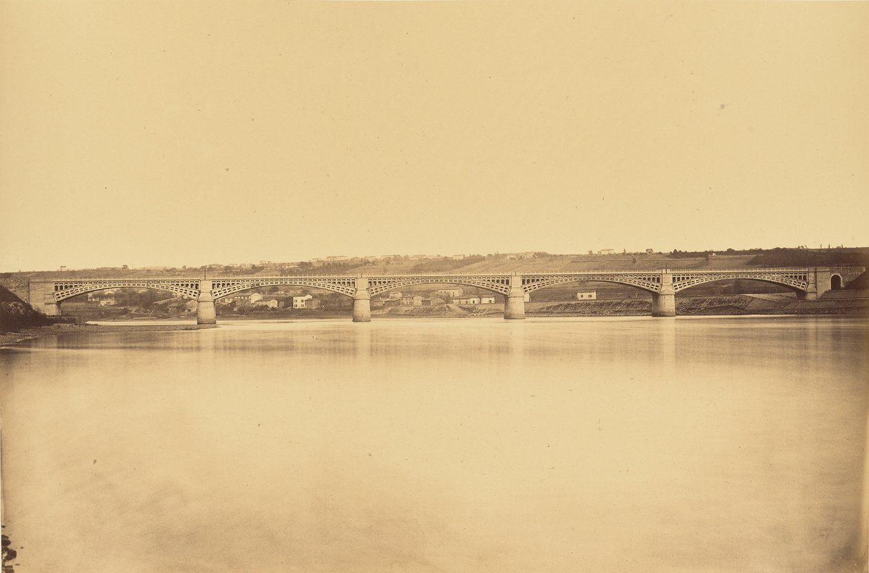 Givorsin ja Chassen välinen haara, Rhone-joen ylittävä viadukti. tekijältä Auguste Hippolyte Collard