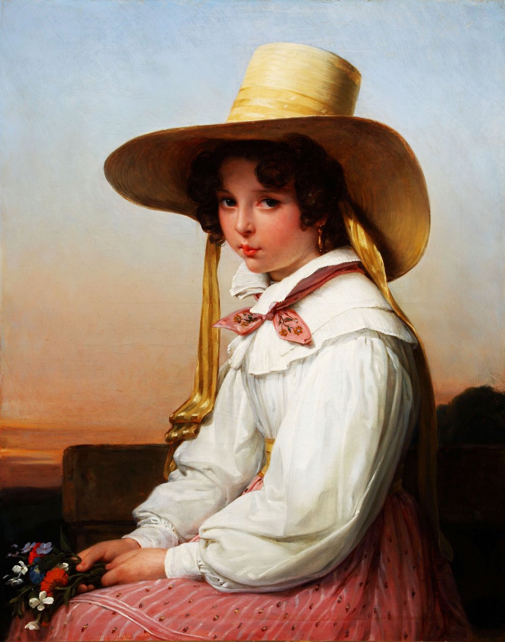 Nency Destouchesin muotokuva 1829 (Öljy kankaalle) tekijältä Auguste Jean Baptiste Vinchon