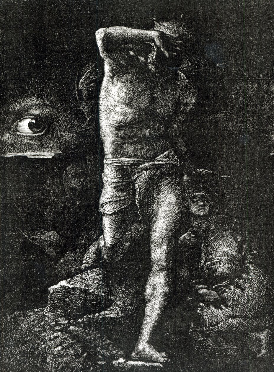 Omatunto eli The Eye Watching Cain Victor Hugon (1802-85) teoksesta La Legende des Siecle tekijältä Auguste Joliet