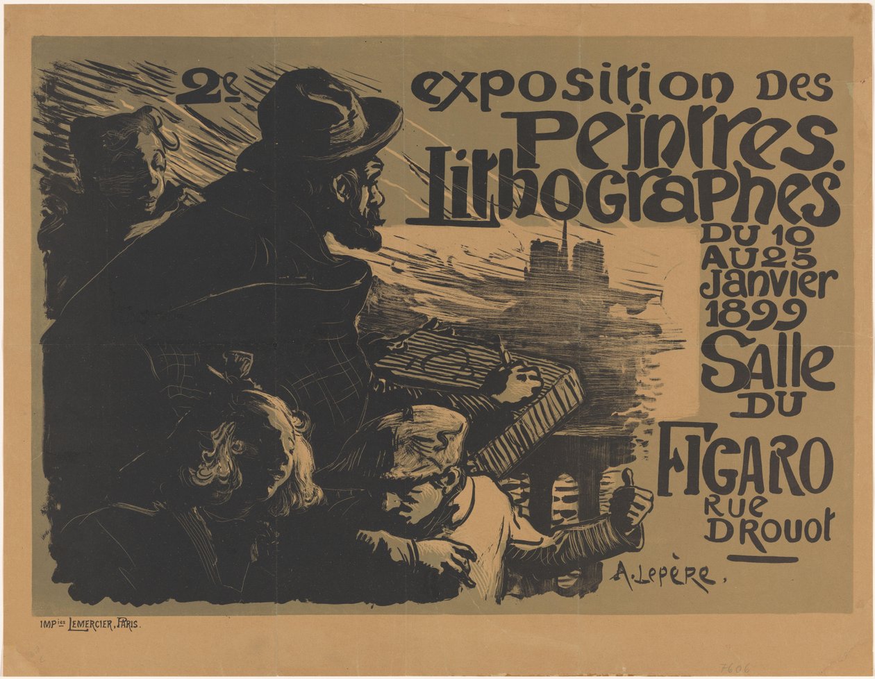 Peintresin litografioiden toisen näyttelyn juliste 2nd Exposition des peintres lithographes (nimi esineessä) tekijältä Auguste Lepere