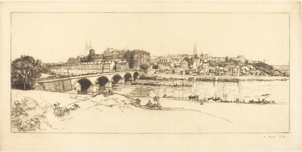 Angers - Panoraamanäkymä tekijältä Auguste Lepere