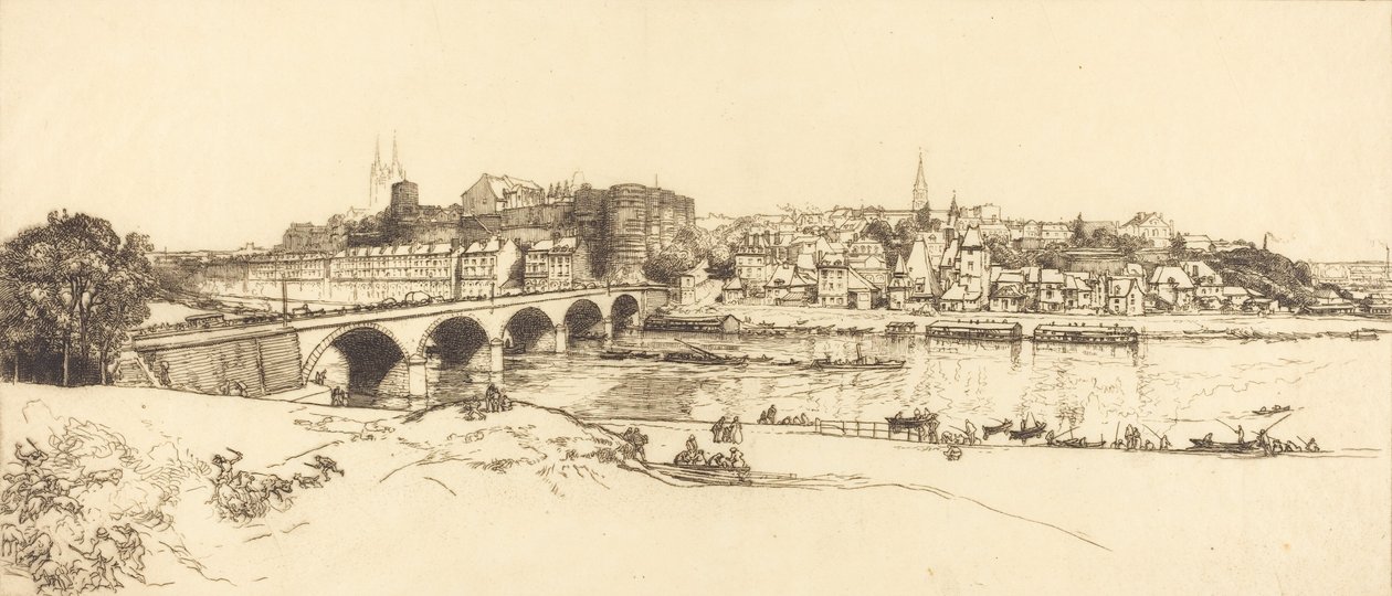 Angers - Panoraamanäkymä Angers - Panoraamanäkymä, 1912. tekijältä Auguste Lepere