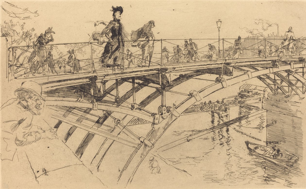 Taiteiden silta Le pont des Arts, 1890. tekijältä Auguste Lepere