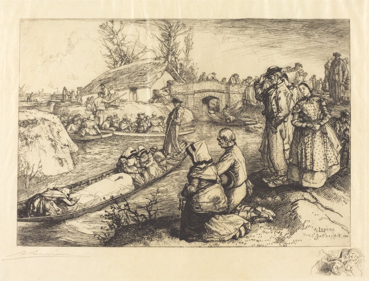 Hautaus Vendeenin suossa Hautaus Vendeenin suossa, 1901. tekijältä Auguste Lepere