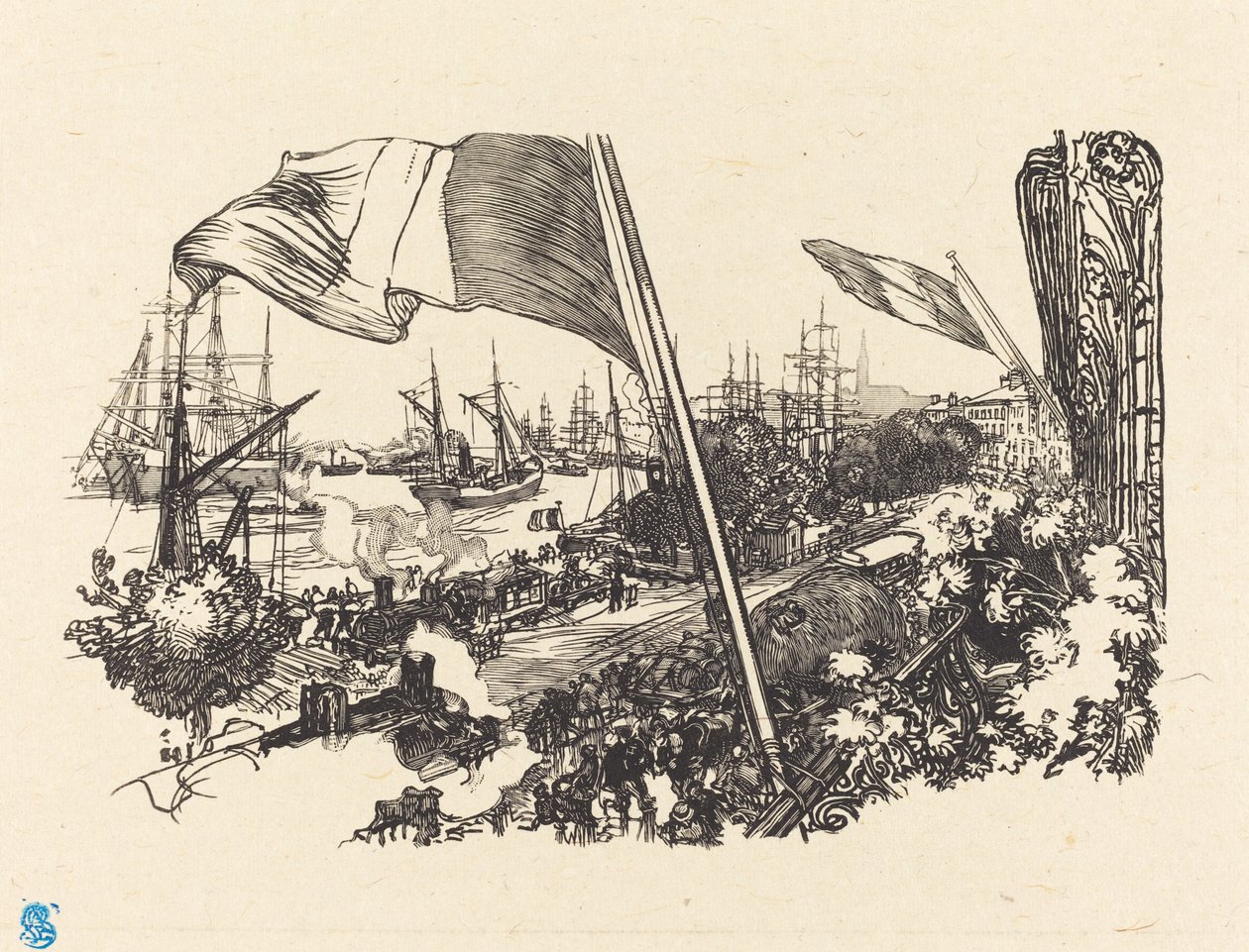 Dedikaatiosivu, julkaistu 1900. tekijältä Auguste Lepere
