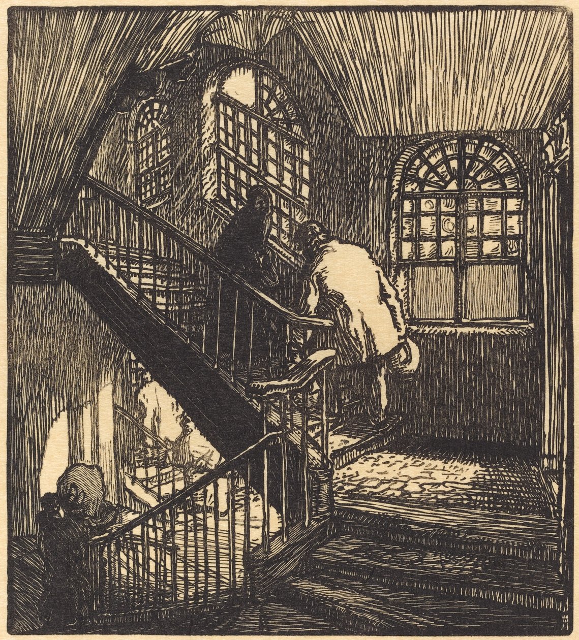 Sen talon portaikko, jossa Chateau Rouge oli, julkaistu 1901. tekijältä Auguste Lepere