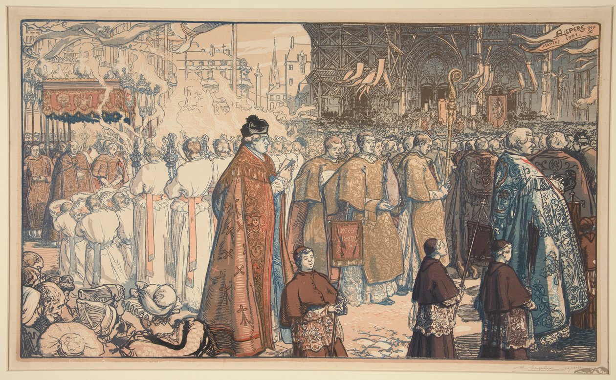 Corpus Christi -kulkue? Nantes (Corpus Christi -kulkue Nantesissa) tekijältä Auguste Lepere